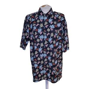 MODA CAMPIA Mens Large XL Hawaiian‎ Lobster Button-up shirt